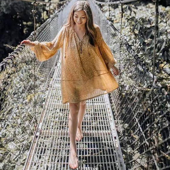 Leopard Animal Print Tunic Long Sleeve Mini Dress - Picture 4 of 9